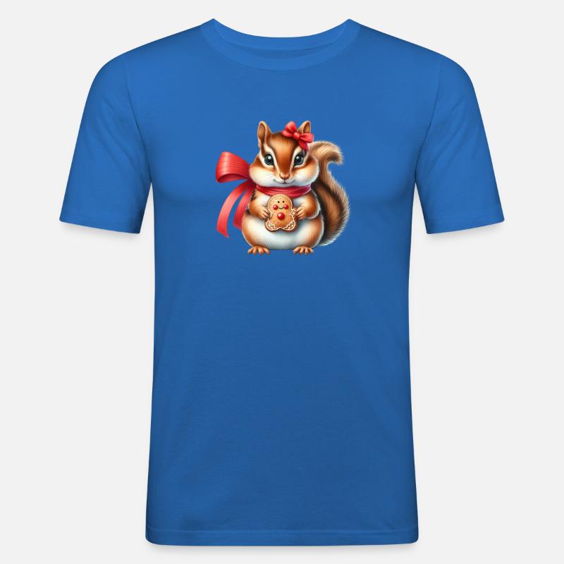 Ingwer-Eichhörnchen mit Keks - Männer Slim Fit T-Shirt - Königsblau