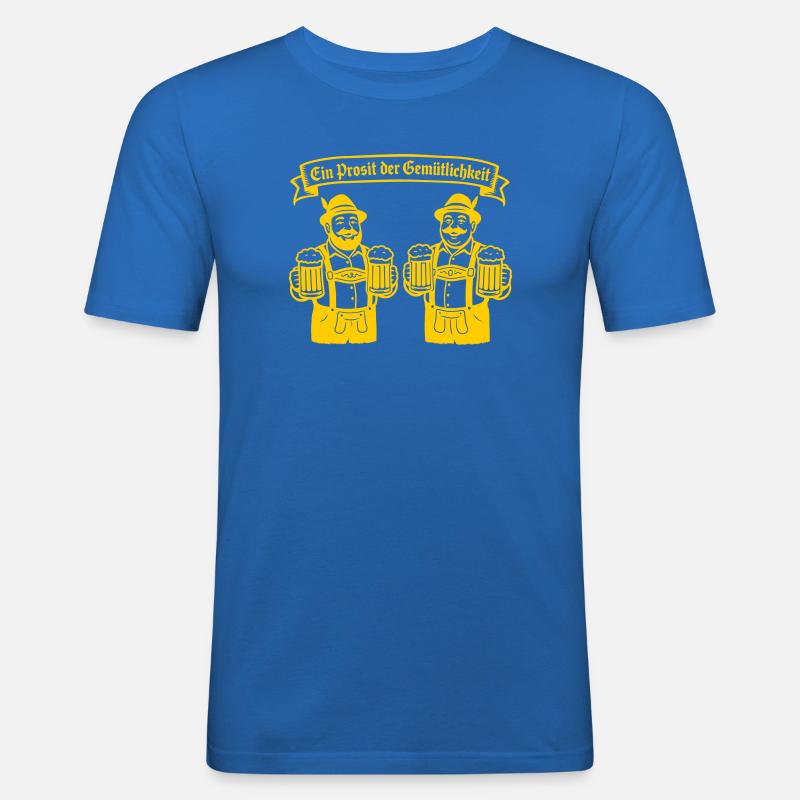 Bier männer - Ein Prosit der Gemütlichkeit - Männer Slim Fit T-Shirt - Königsblau