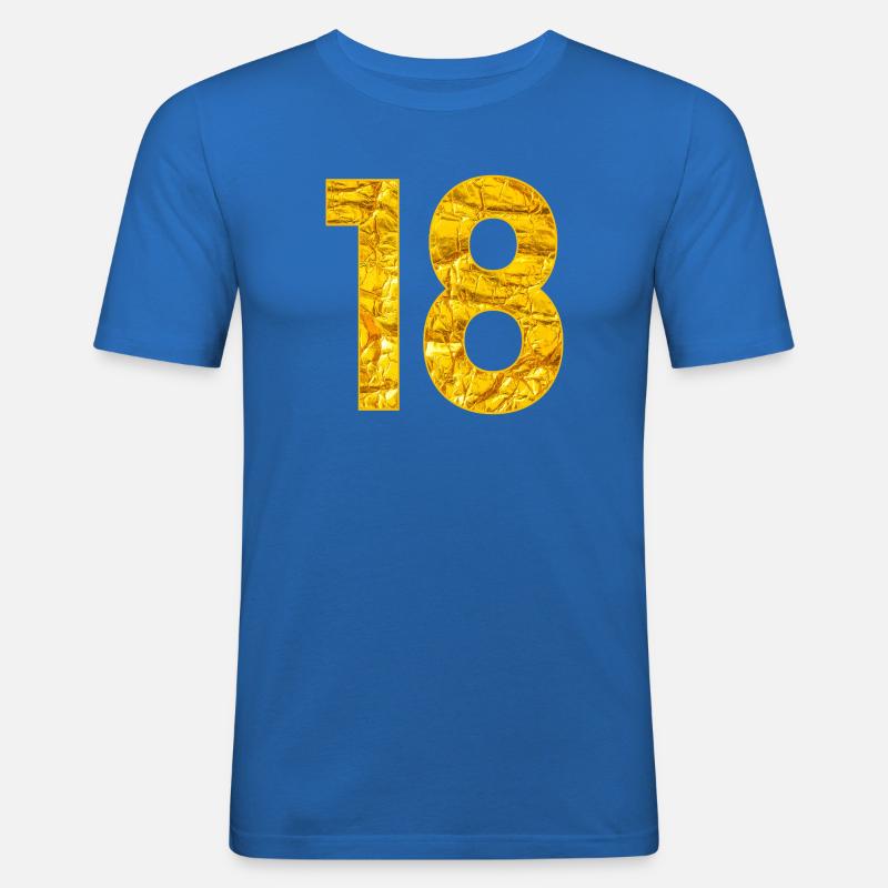 Numero Diciottesimo - Numero Diciottesimo Compleanno - Maglietta aderente da uomo - blu royal