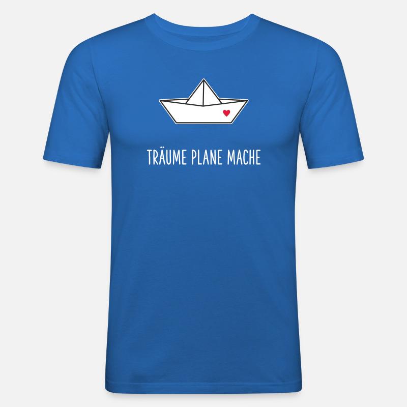Träume Plane Mache Boot Herz - Männer Slim Fit T-Shirt - Königsblau