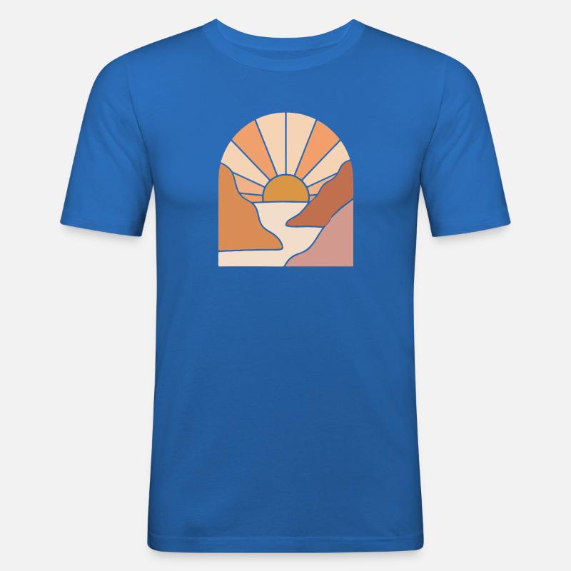 Sunlit Canyon Path - Männer Slim Fit T-Shirt - Königsblau