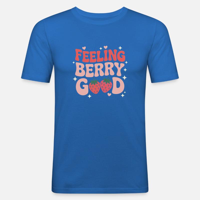 Erdbeeren Sprüche Lustiges Erdbeeren Geschenk - Männer Slim Fit T-Shirt - Königsblau