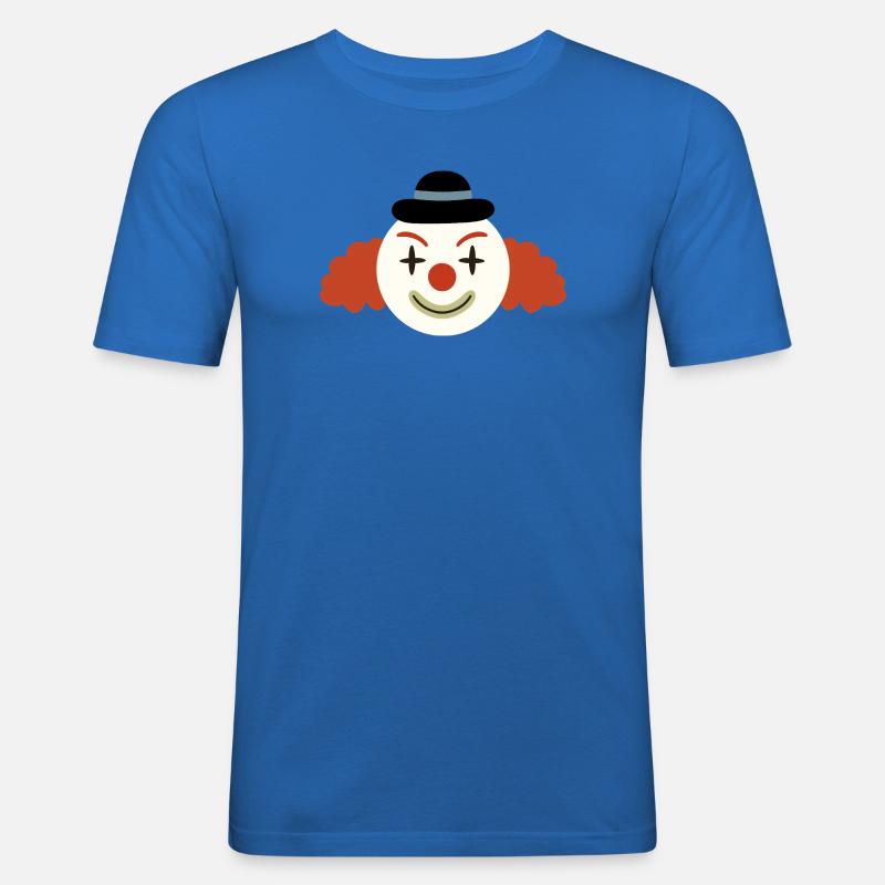 Fröhliche Clownsgesicht Retro-Kunst - Männer Slim Fit T-Shirt - Königsblau