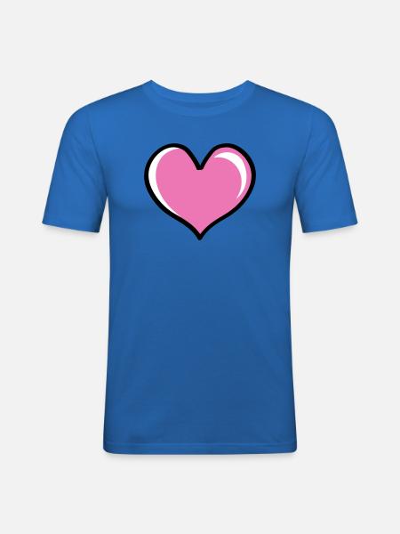 Heart Love - Men's Slim Fit T-Shirt - royal blue
