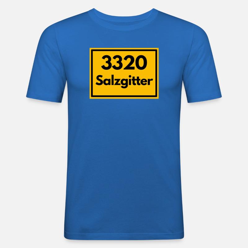 OLD POSTCODE POSTCODE RETRO 3320 SALZGITTER - Men's Slim Fit T-Shirt - royal blue