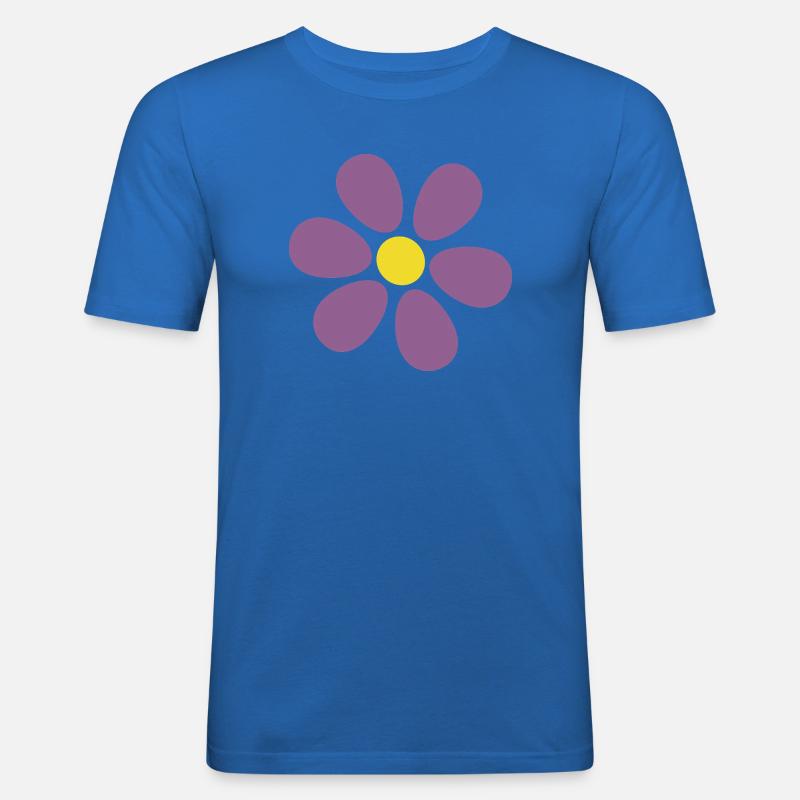 violette Blume Blume violett Blüte  - Männer Slim Fit T-Shirt - Königsblau