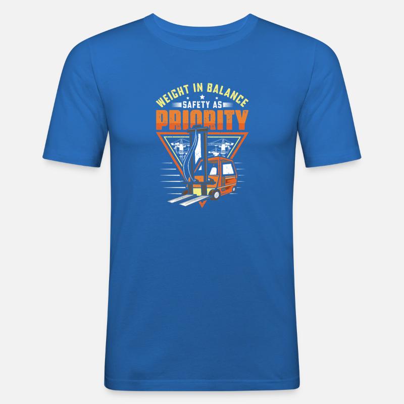 Staplerfahrer Englisch Spruch Stapler - Männer Slim Fit T-Shirt - Königsblau