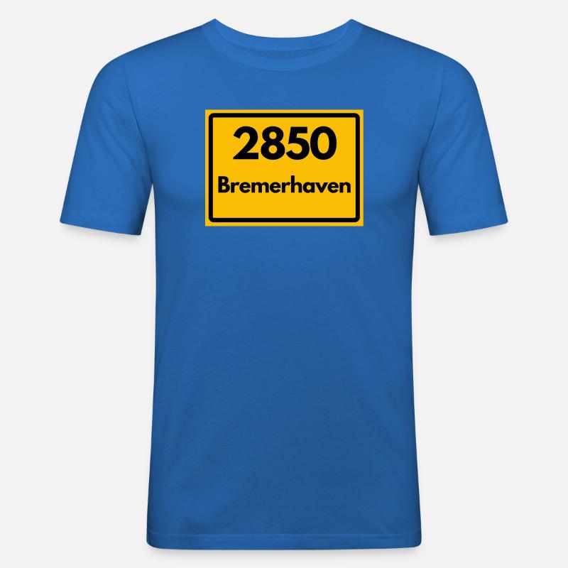 OLD POSTCODE POSTCODE RETRO 2850 BREMERHAVEN - Men's Slim Fit T-Shirt - royal blue