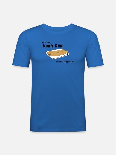 Noah Diaet - Männer Slim Fit T-Shirt - Königsblau