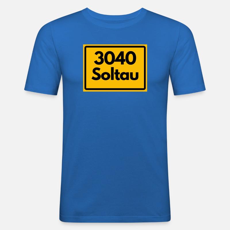 OLD POSTCODE RETRO 3040 SOLTAU – HEIDE - Men's Slim Fit T-Shirt - royal blue
