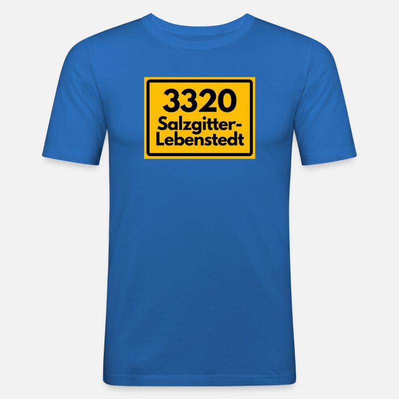 OLD POSTCODE POSTCODE RETRO 3320 SALZGITTER - Men's Slim Fit T-Shirt - royal blue