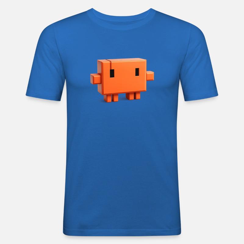 Claude Code Pixel 3D Mascot Cute Dev Naklejka - Obcisła koszulka męska - błękit królewski