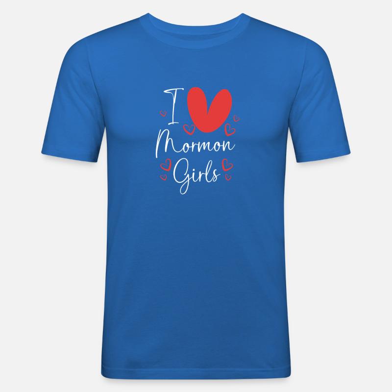 Ragazze mormoni - Maglietta aderente da uomo - blu royal
