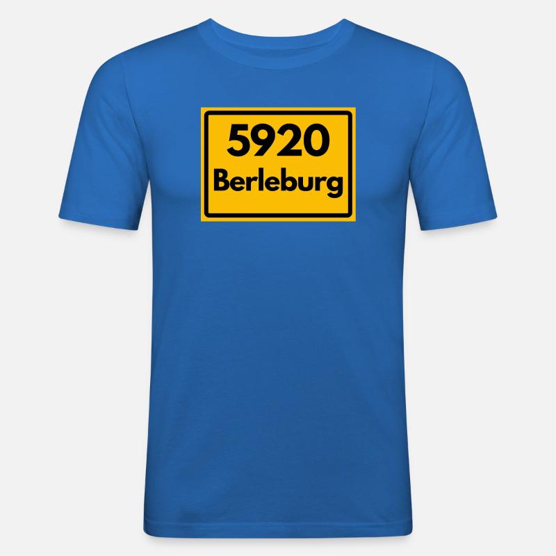 OLD POSTCODE POSTCODE RETRO 5920 BERLEBURG - Men's Slim Fit T-Shirt - royal blue