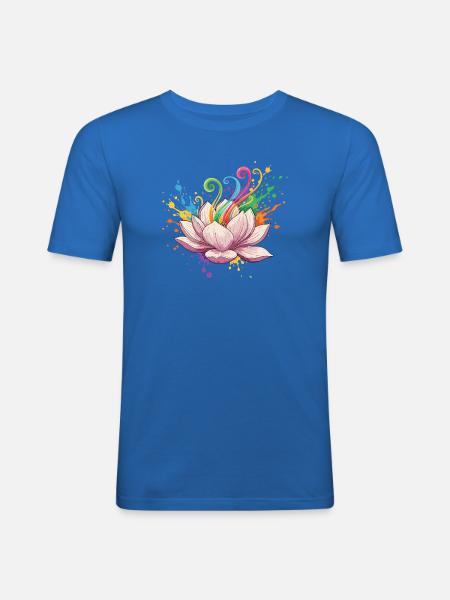 Leuchtende Lotusfarben Explosion - Männer Slim Fit T-Shirt - Königsblau