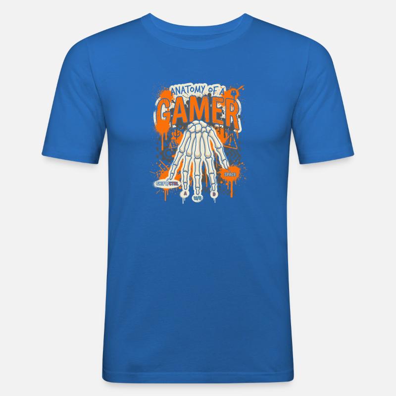 Anatomie eines Gamers - Männer Slim Fit T-Shirt - Königsblau