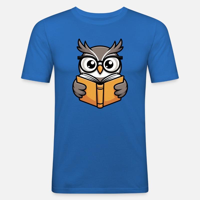 Süße Lese-Eule mit Brille - Männer Slim Fit T-Shirt - Königsblau