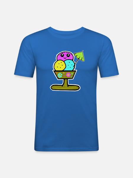 Bunter Eisbecher Eiscreme Eiskreme Eis - Men's Slim Fit T-Shirt - royal blue