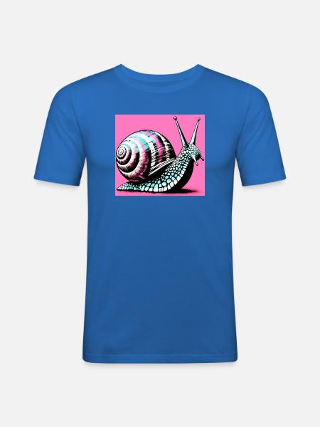 Escargot - T-shirt près du corps Homme - bleu roi