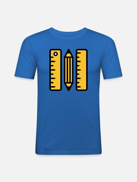 Règles-stylo dessinant l’architecture - T-shirt près du corps Homme - bleu roi