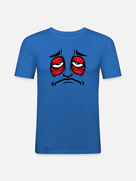 Grumpy sad disappointed face funny - Men's Slim Fit T-Shirt - royal blue