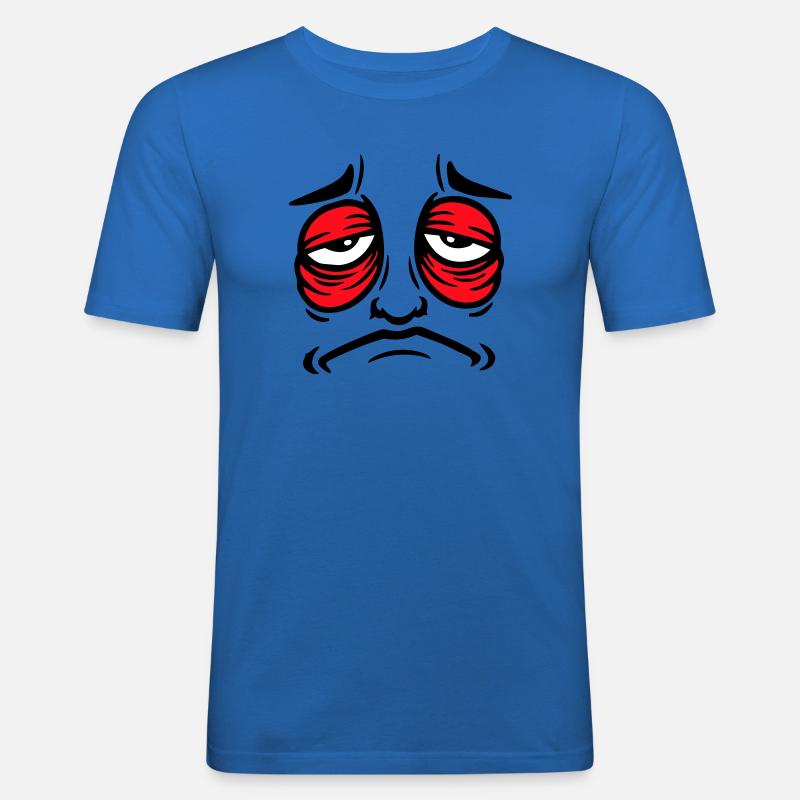 Grumpy sad disappointed face funny - Men's Slim Fit T-Shirt - royal blue