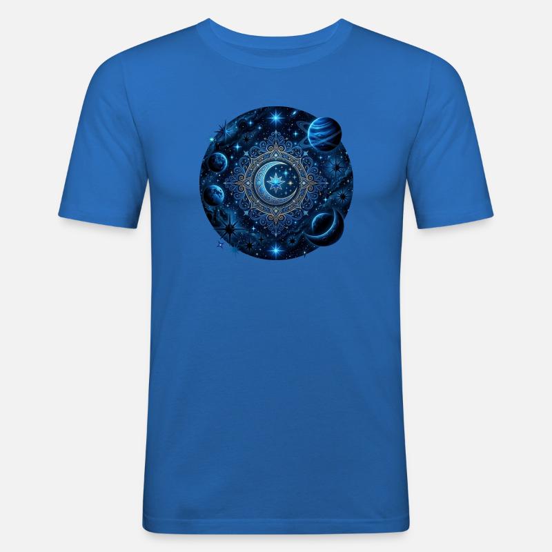 Space Planets Galaxies Stars Moons - Men's Slim Fit T-Shirt - royal blue