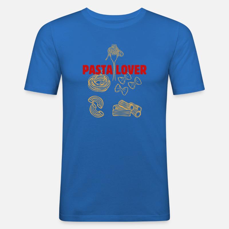 Pasta Lover Pattern - Men's Slim Fit T-Shirt - royal blue