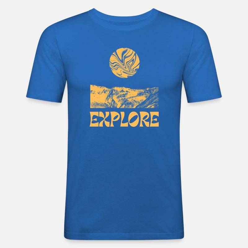 Entdecken Sie die Mountains Sun - Männer Slim Fit T-Shirt - Königsblau
