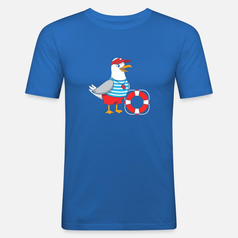Strandmöwe Lifeguard Design - Männer Slim Fit T-Shirt - Königsblau