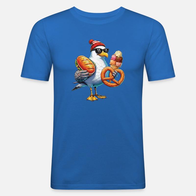 Möwe Brezel Eiscreme - Men's Slim Fit T-Shirt - royal blue