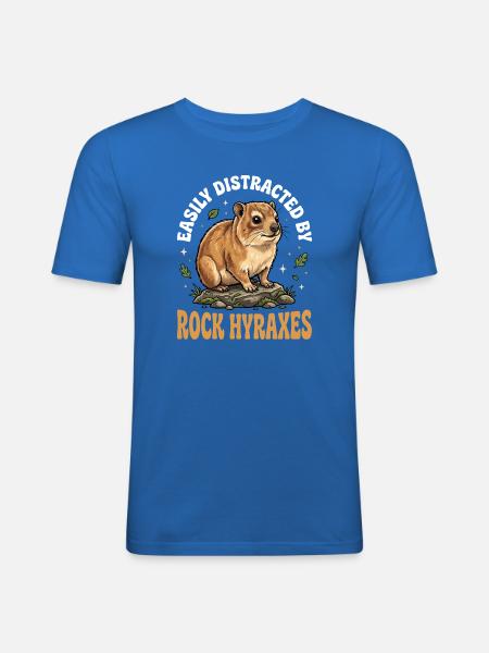 Easily distracted by rock hyraxes - Men's Slim Fit T-Shirt - royal blue
