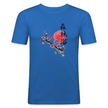 japan Kirschblüte japanisch anime asiatisch - Männer Slim Fit T-Shirt - Königsblau - Vorne - Jaron (178cm)