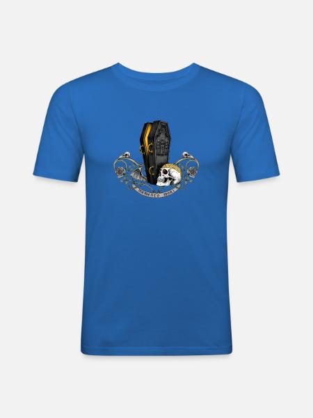 Memento Mori Sargskull Gothic - Männer Slim Fit T-Shirt - Königsblau