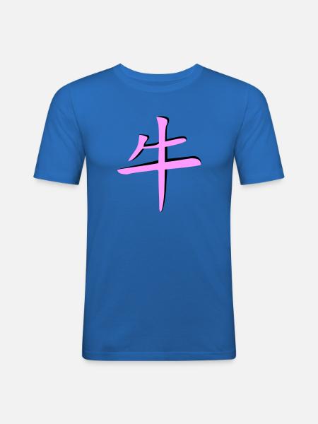 Büffel_3d - Kanji - Men's Slim Fit T-Shirt - royal blue