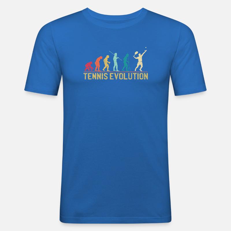 Tennis Evolution Evolution Grafikdesign - Männer Slim Fit T-Shirt - Königsblau