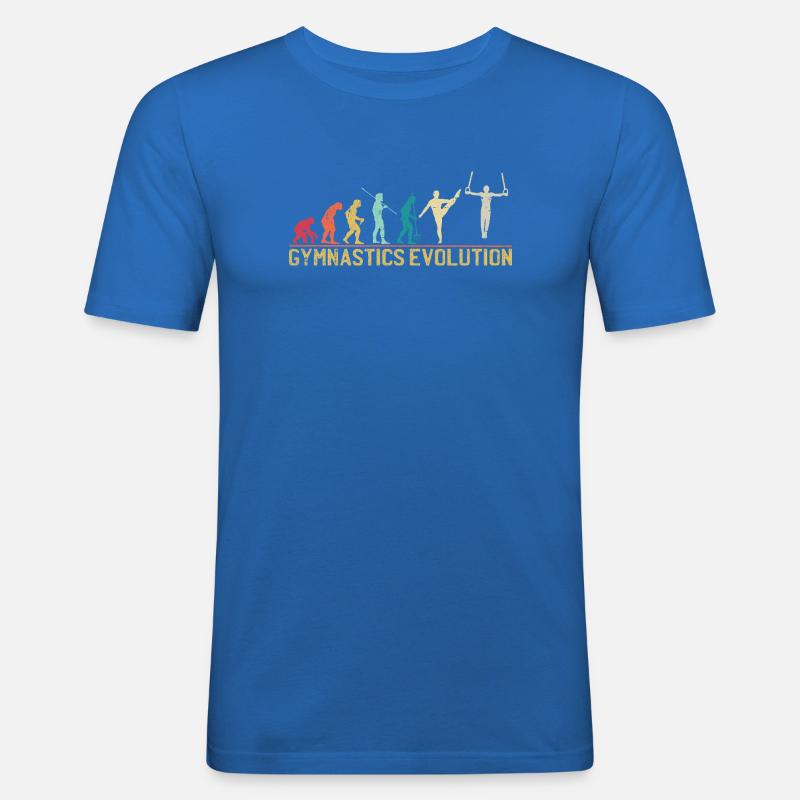 Gymnastics Evolution Graphic Tee - Men's Slim Fit T-Shirt - royal blue