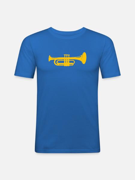 Trompette - T-shirt près du corps Homme - bleu roi