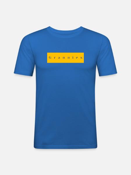 Omas Typografie Gelb Lila - Männer Slim Fit T-Shirt - Königsblau