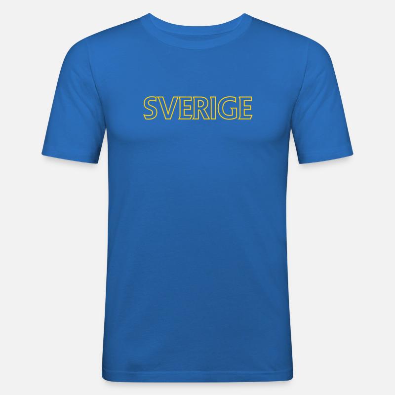 Suède Alcool et conception de drapeaux - T-shirt près du corps Homme - bleu roi