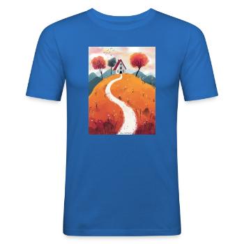 Autumn Hill House - Männer Slim Fit T-Shirt - Königsblau - Vorne - Jaron (178cm)