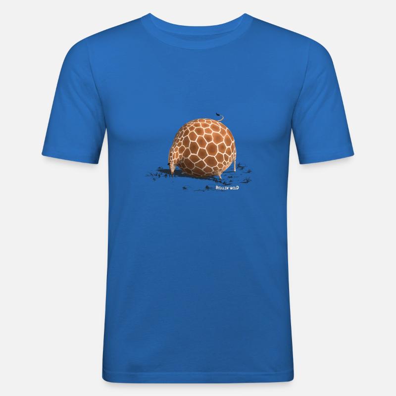 Rollin' Wild - Giraffe drinking - Männer Slim Fit T-Shirt - Königsblau