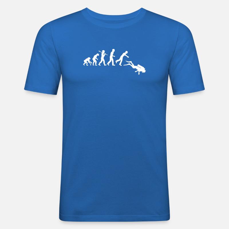 evolution des Menschen Tauchen - Männer Slim Fit T-Shirt - Königsblau