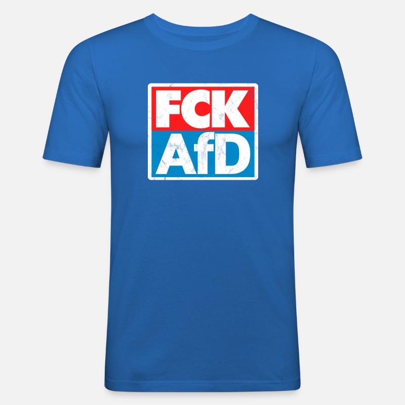 FCK AFD - Männer Slim Fit T-Shirt - Königsblau