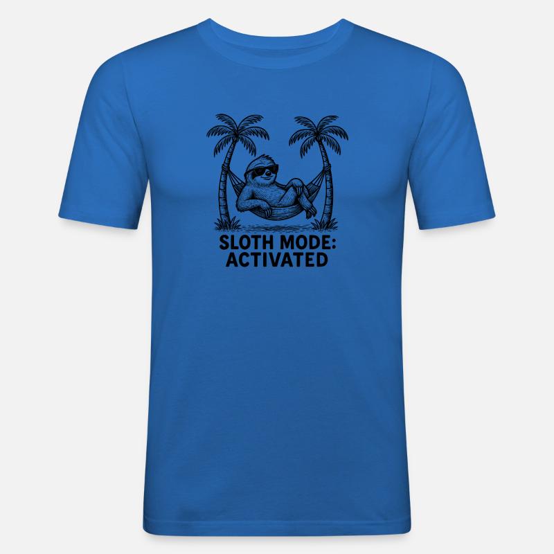 Faultier Sloth Mode: Activated Chillen Arbeit - Männer Slim Fit T-Shirt - Königsblau