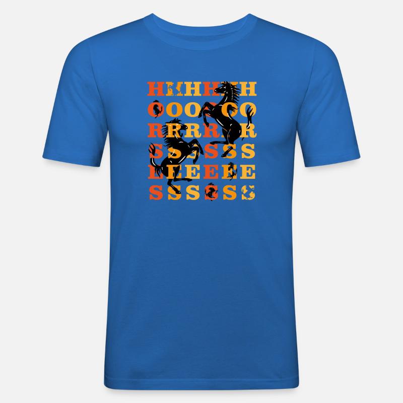 Pferde - Männer Slim Fit T-Shirt - Königsblau