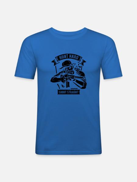 Jagd hart schießen gerade B2 - Männer Slim Fit T-Shirt - Königsblau