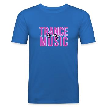 Trance My Music - Men's Slim Fit T-Shirt - royal blue - Front - Jaron (178cm)