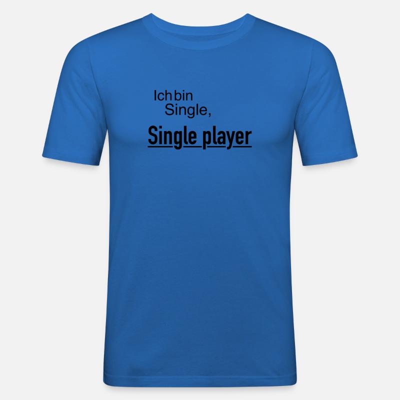 Single Player - Männer Slim Fit T-Shirt - Königsblau