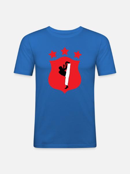 Capoeira - Combat - Danse - T-shirt près du corps Homme - bleu roi